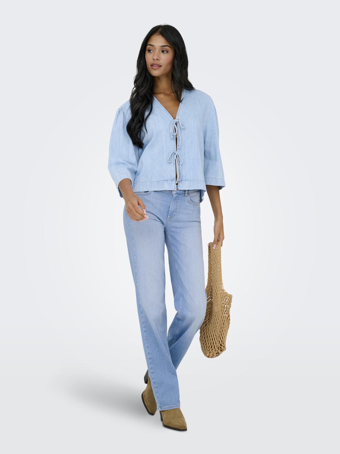Onlblush Mid Straight Dnm Rea828 Noos Blå