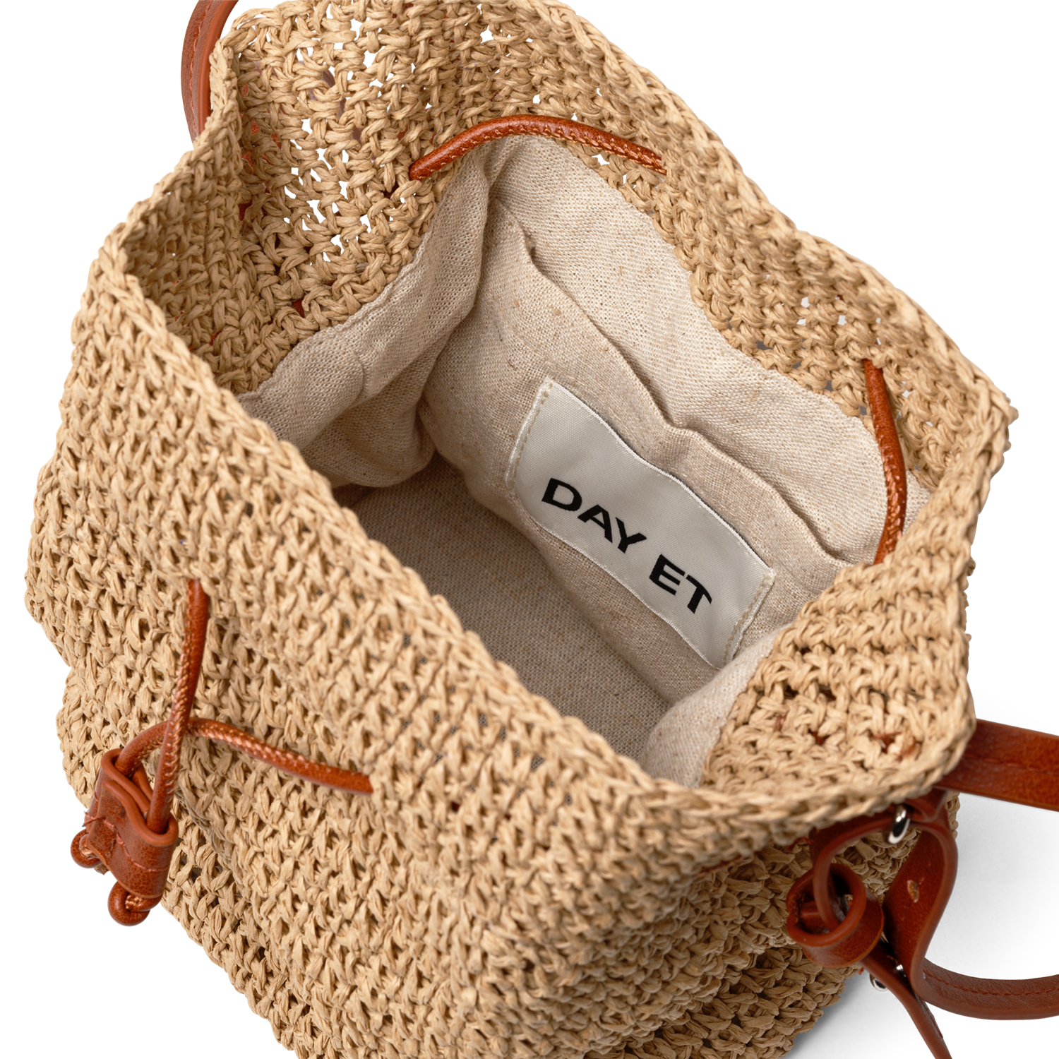 Day Natural Straw Bucket Beige
