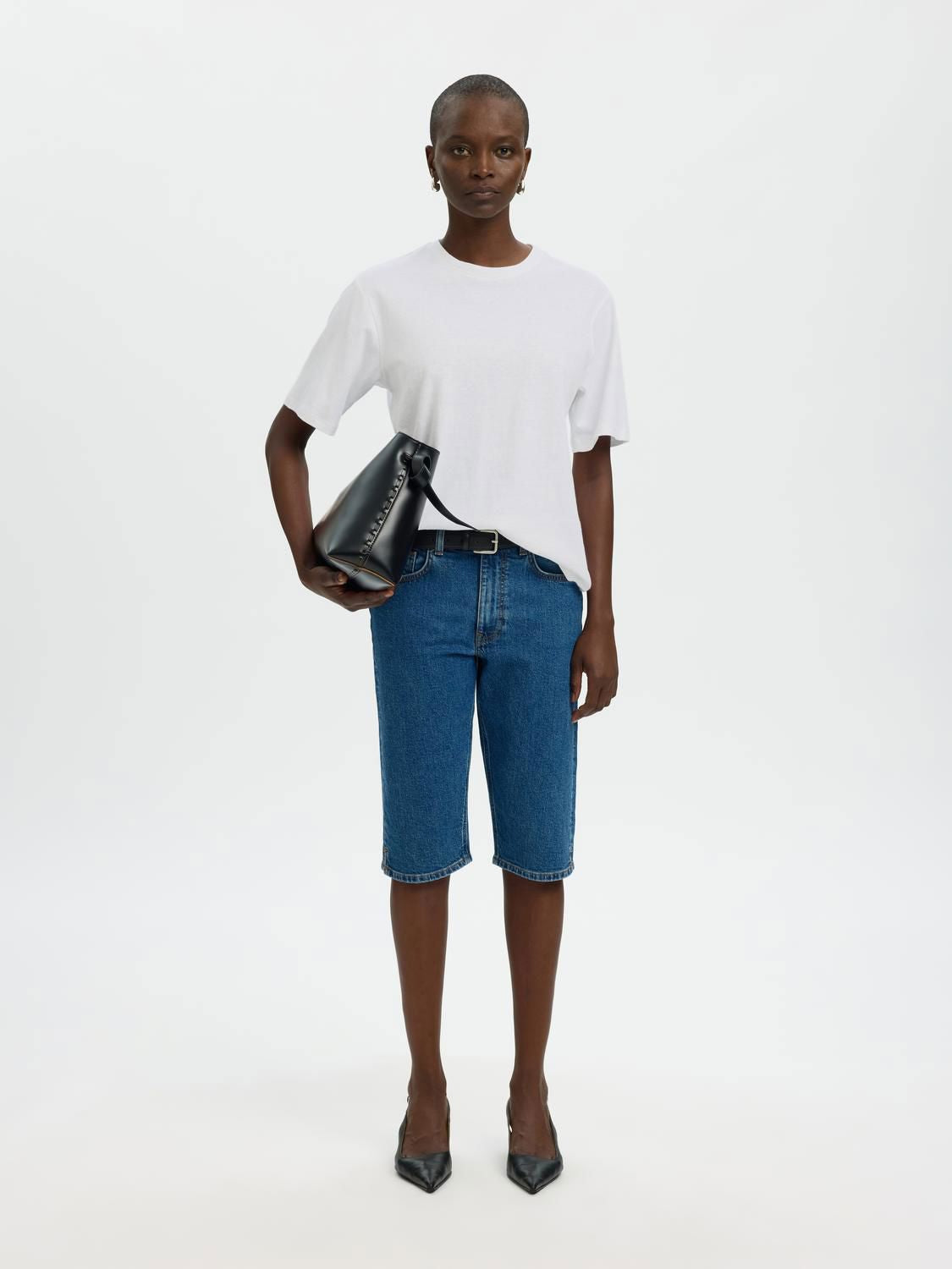 Slwada Ss Linen Blend Tee Noos Hvit