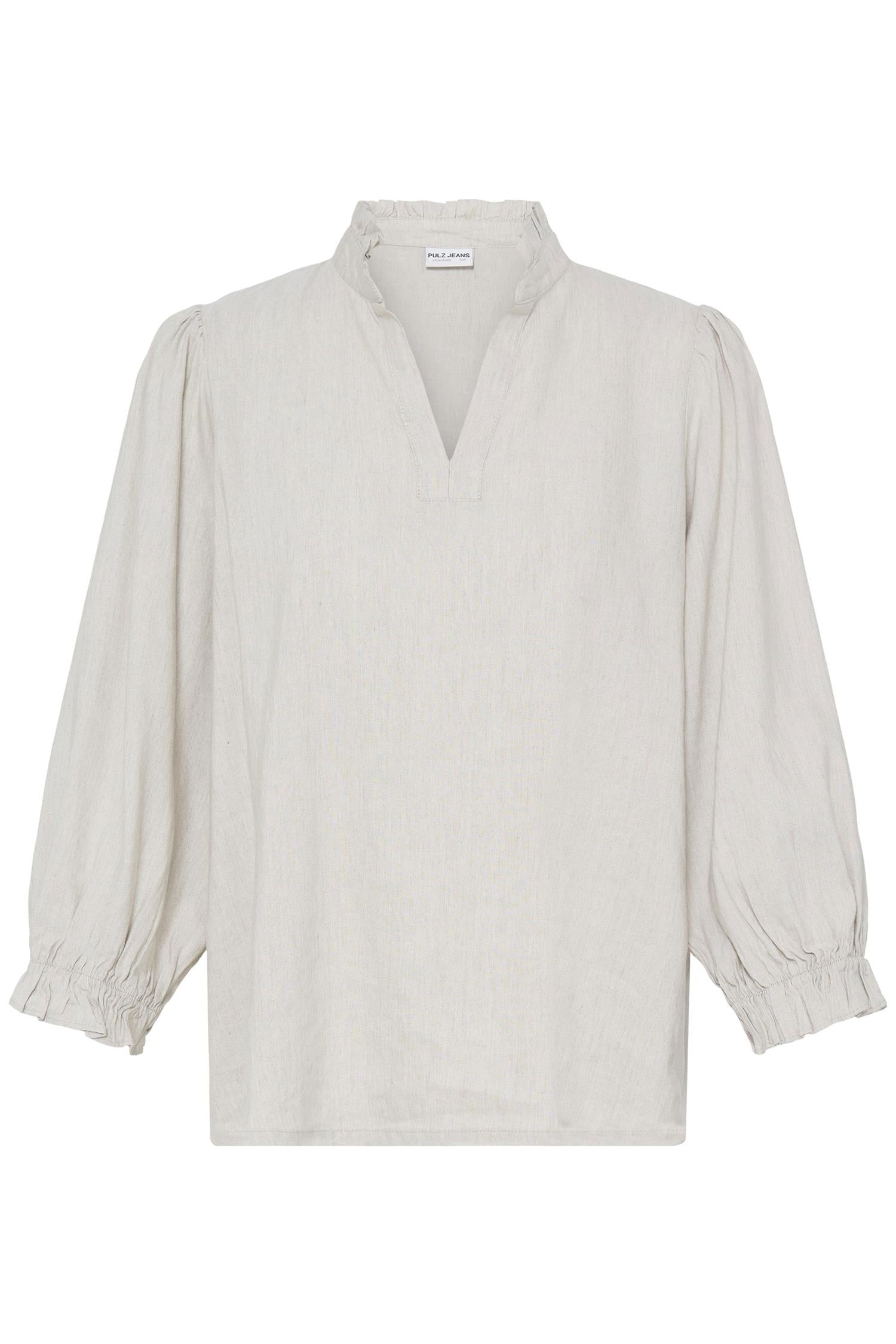 Pzluca Frill Blouse Beige