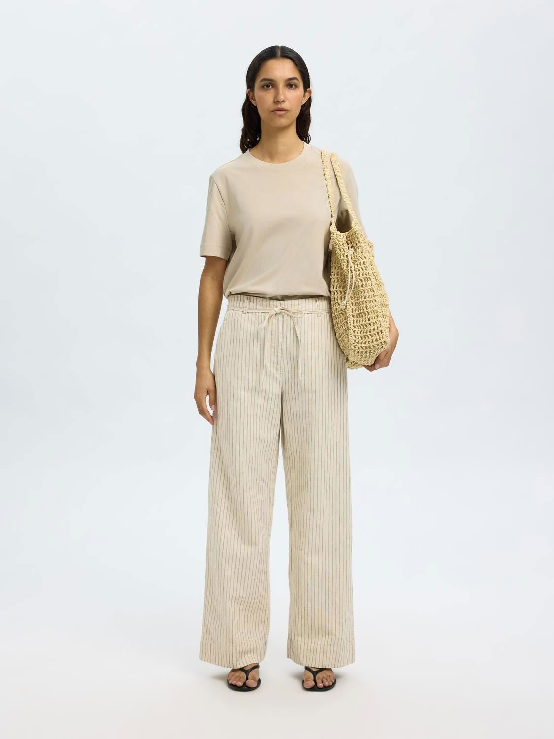 Slwessential Ss Boxy Tee Noos Beige