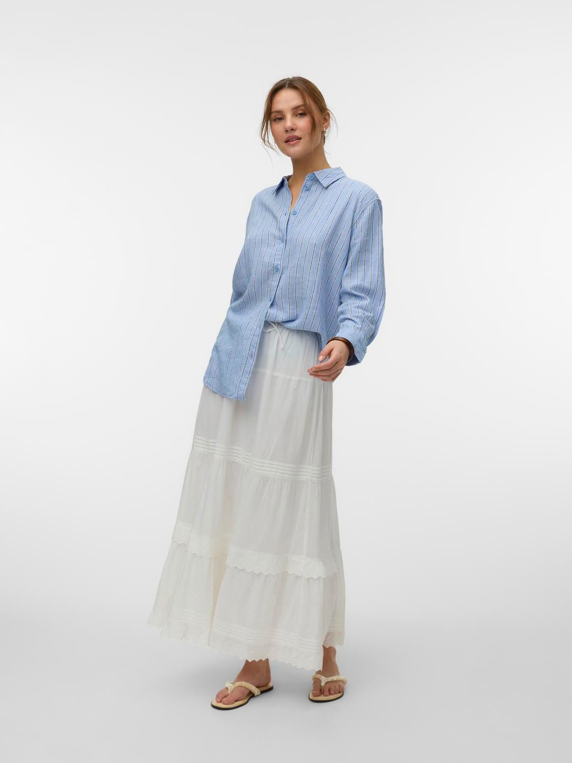 Vmsandy Hw Ankle Skirt Wvn Hvit