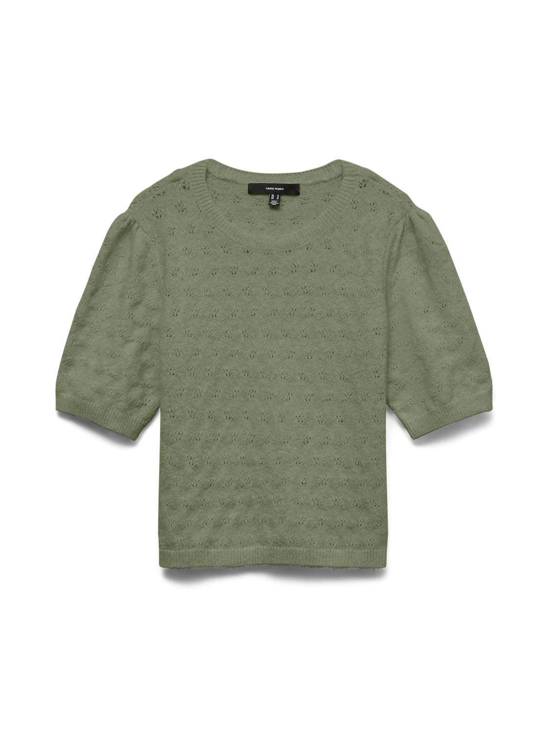 Vmdoffy Stitch 2/4 O-Neck Pullover Noos Grønn