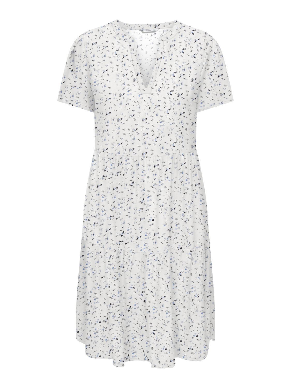 Onlzally S/s Thea Dress Noos Wvn Hvit