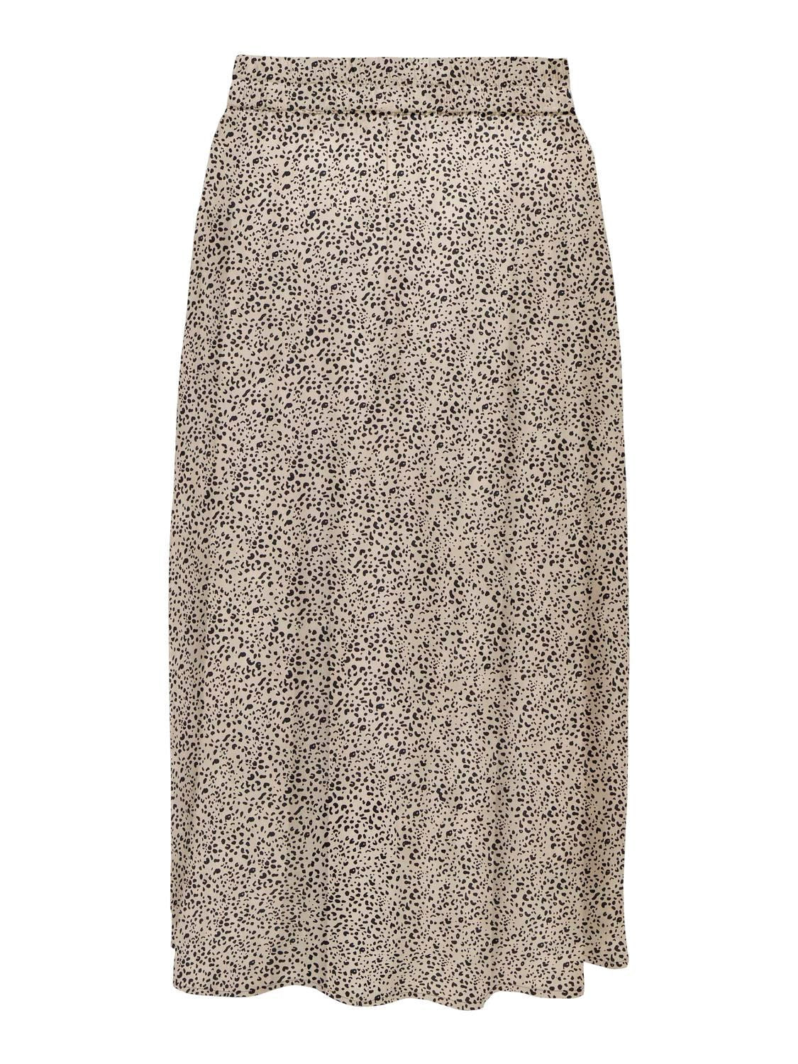 Onlmilano Aop Life Long Skirt Wvn Noos Brun