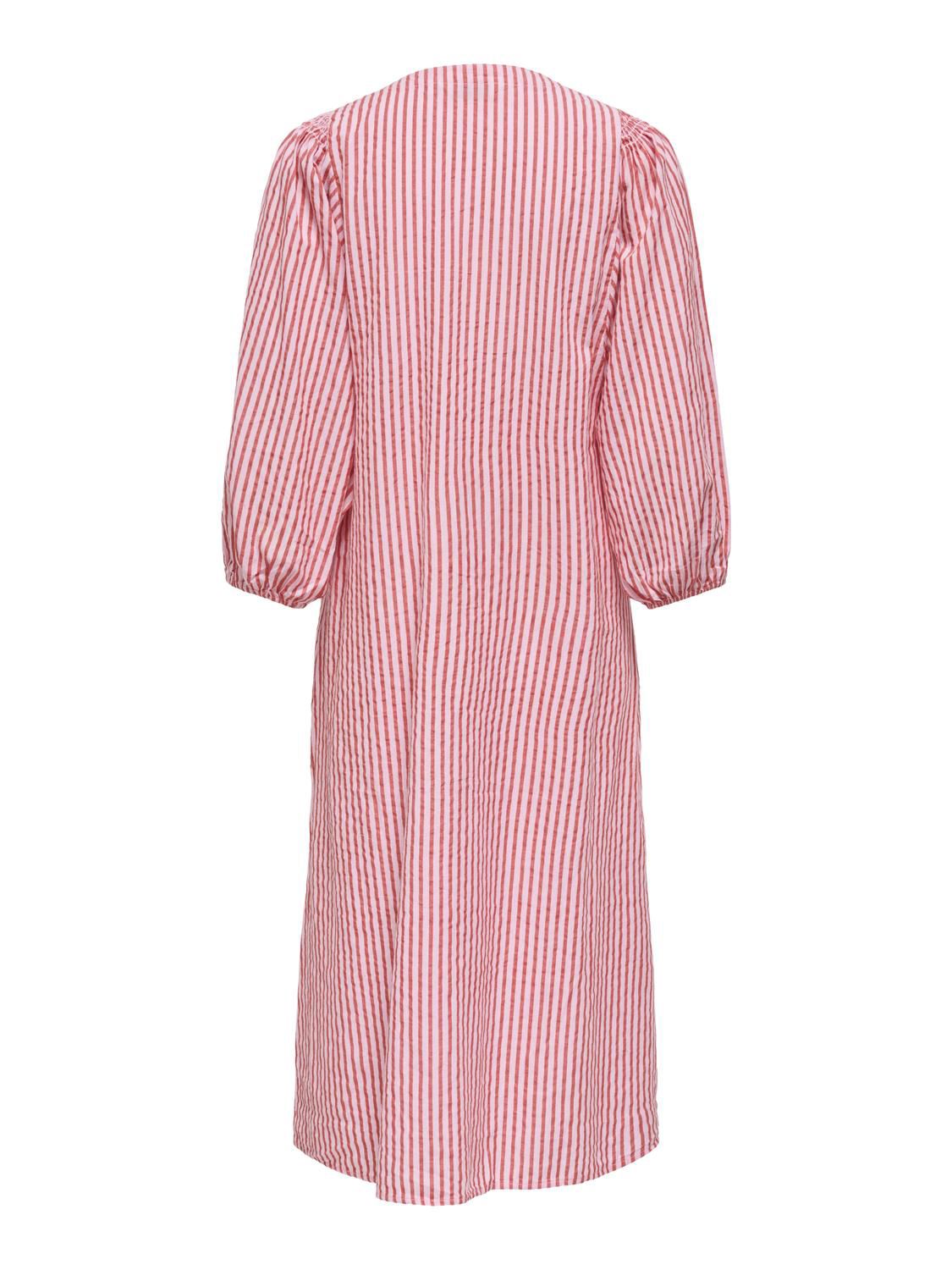 Onlrolly L/s Midi Stripe Dress Cs Wvn Rød
