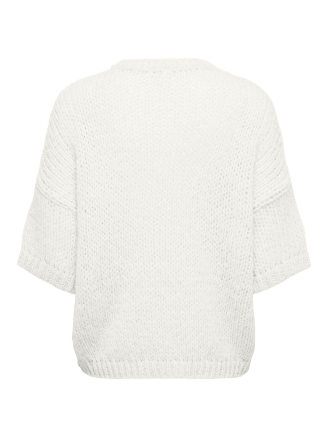 Onlnordic Ss Loose O-Neck Cs Knt Hvit
