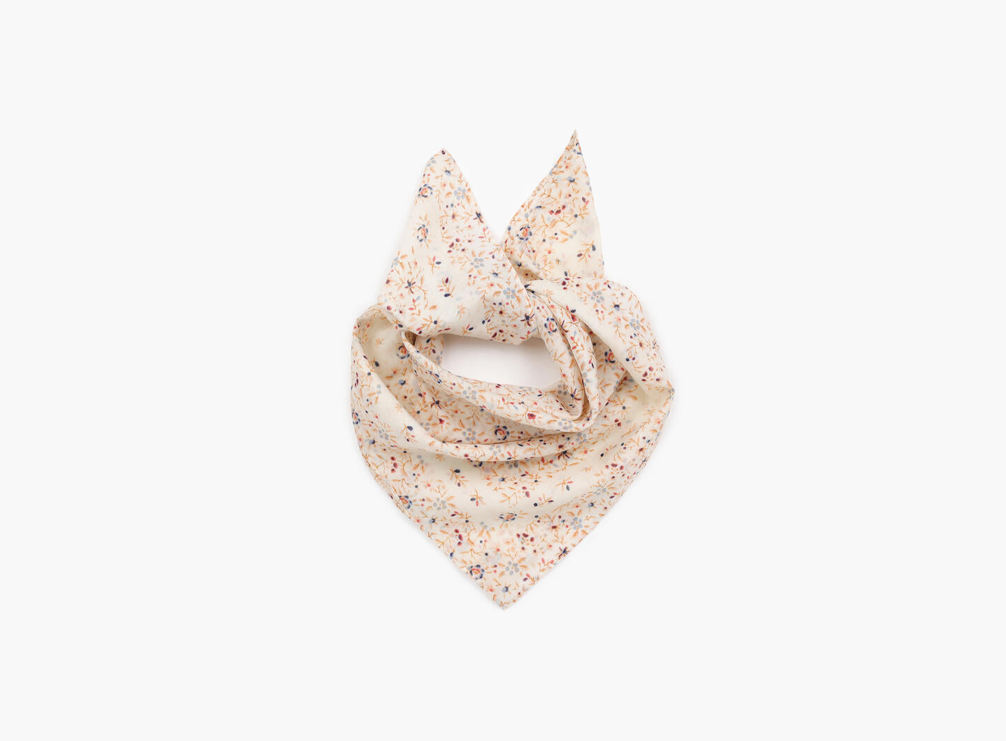 Scarf with Flowers 60 x 60 cm Off-White
