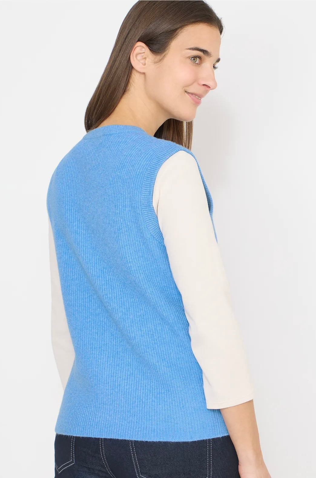 RIB MIX VEST Blå