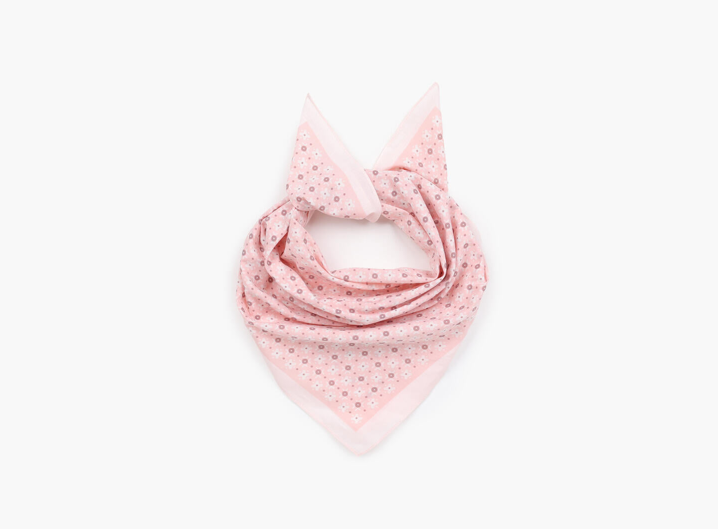 Skjerf Ditsy Mønster 65x65 cm Lys Rosa
