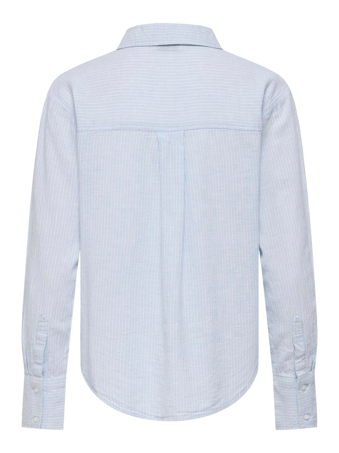 Jdymila L/s Loose Linen Shirt Wvn Dia Blå