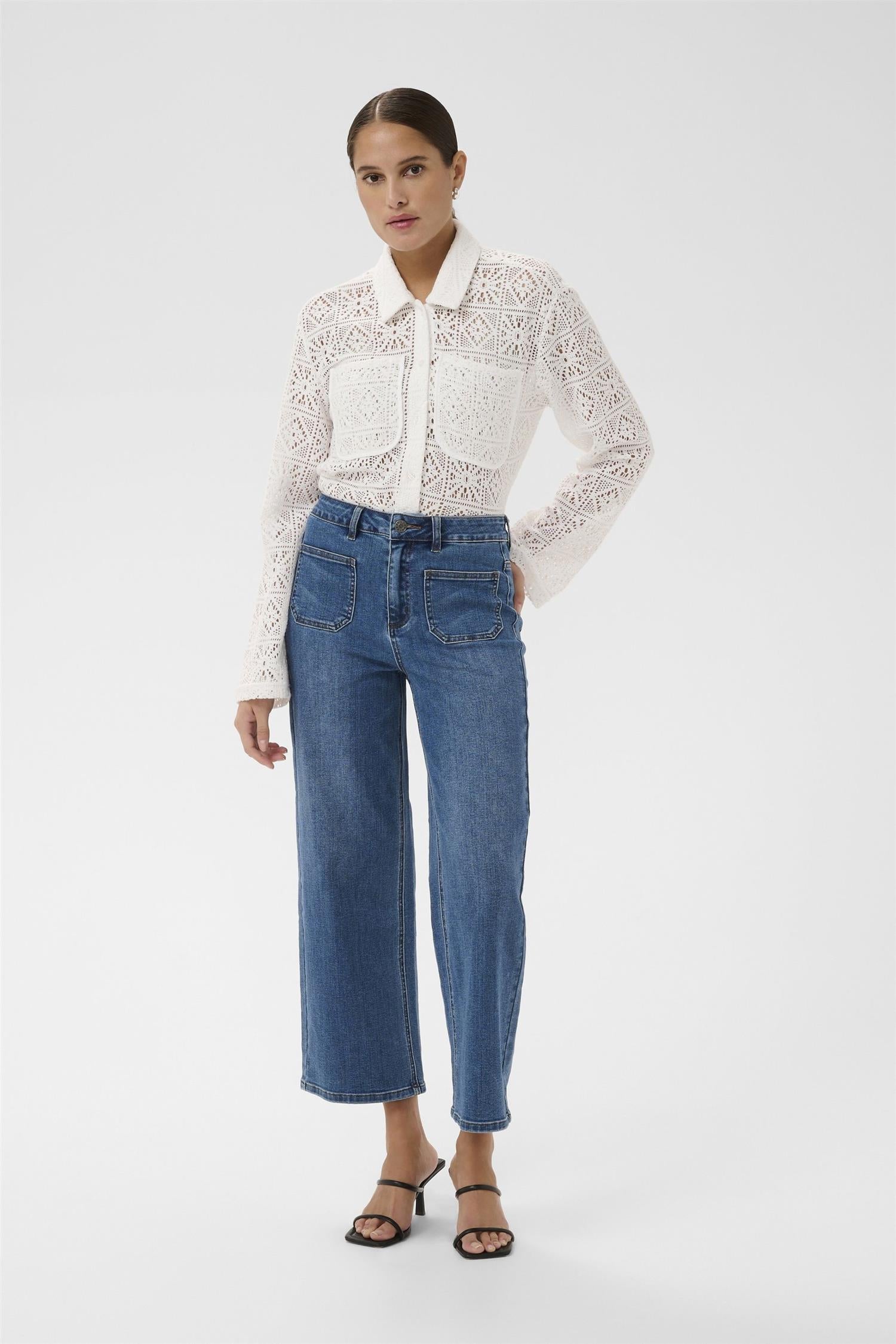 Kabrook Cropped Hw Jeans Blå