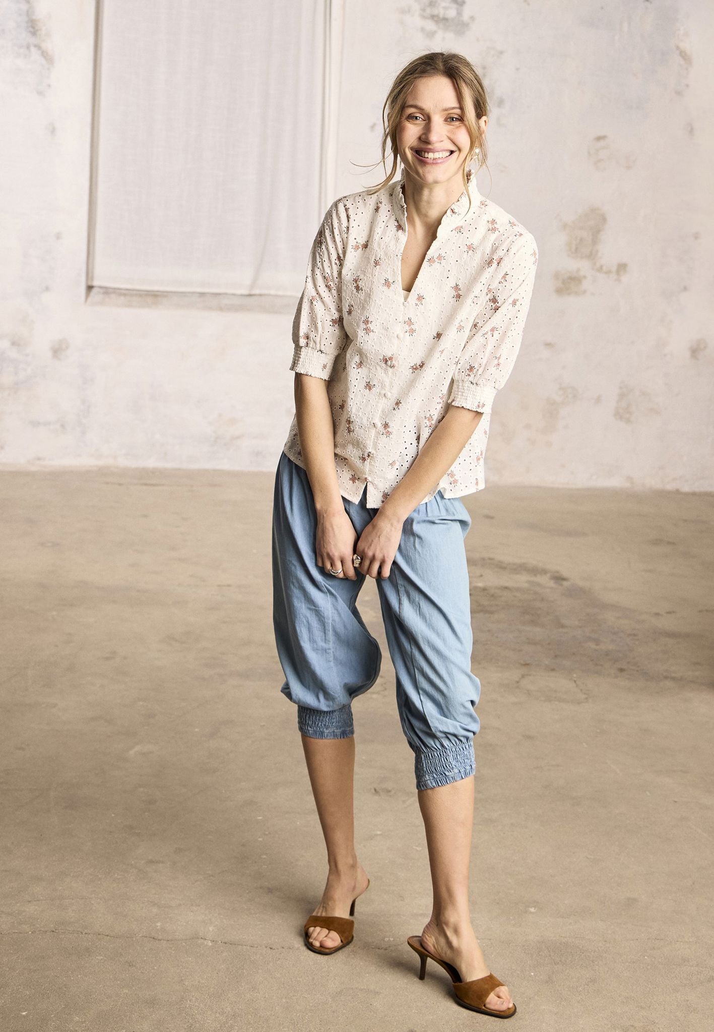 Pzjill Denim Capri Blå