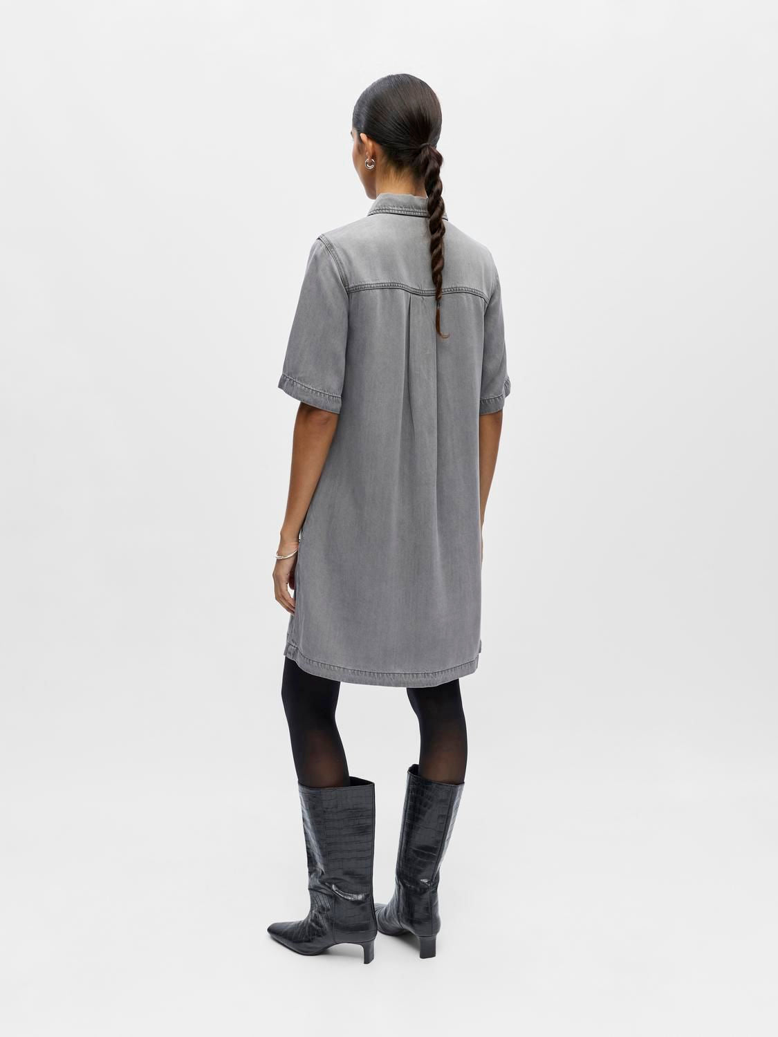 Objframe 2/4 Re Denim Dress Noos Grå
