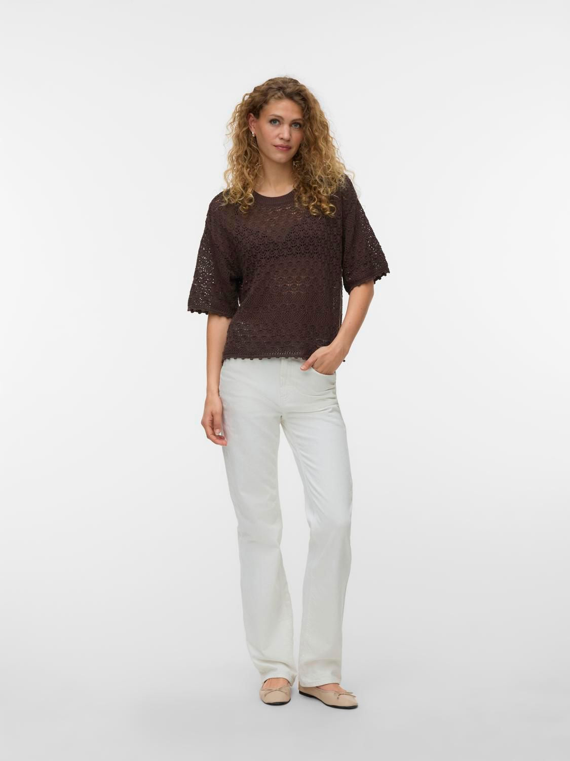 Vmmanila 2/4 O-Neck Pullover Brun