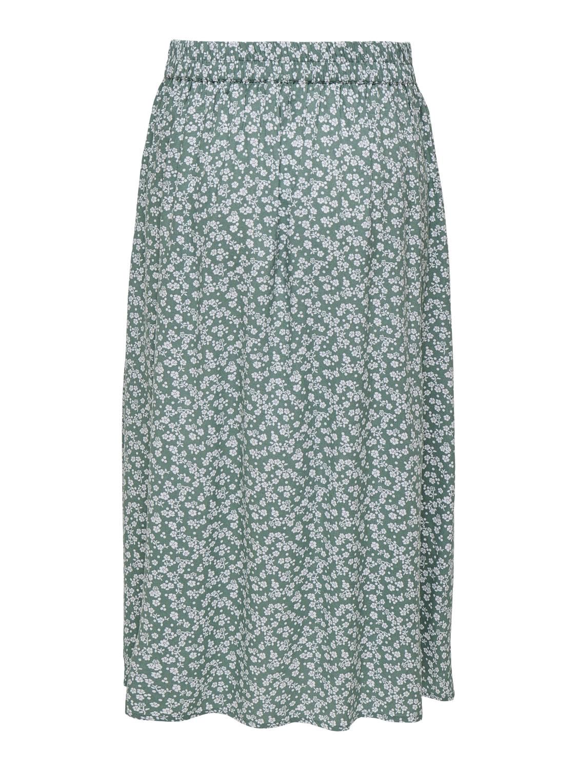 Onlmilano Aop Life Long Skirt Wvn Noos Grønn