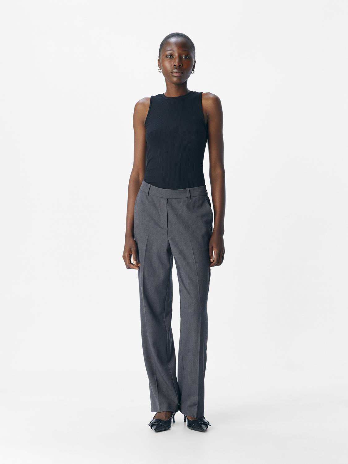 Objlisa Mw Straight Pant Noos Grå
