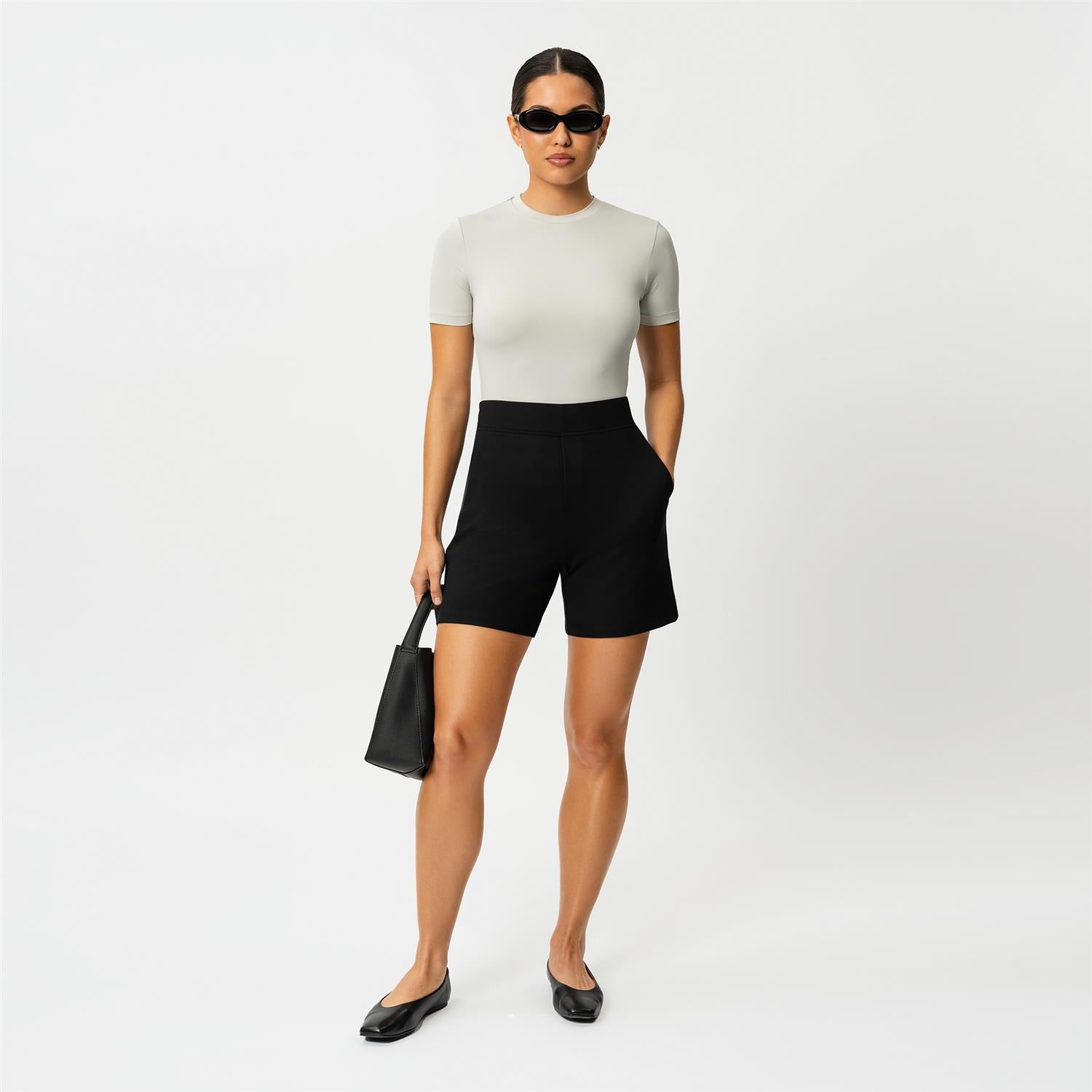 Light Ponte Shorts Svart