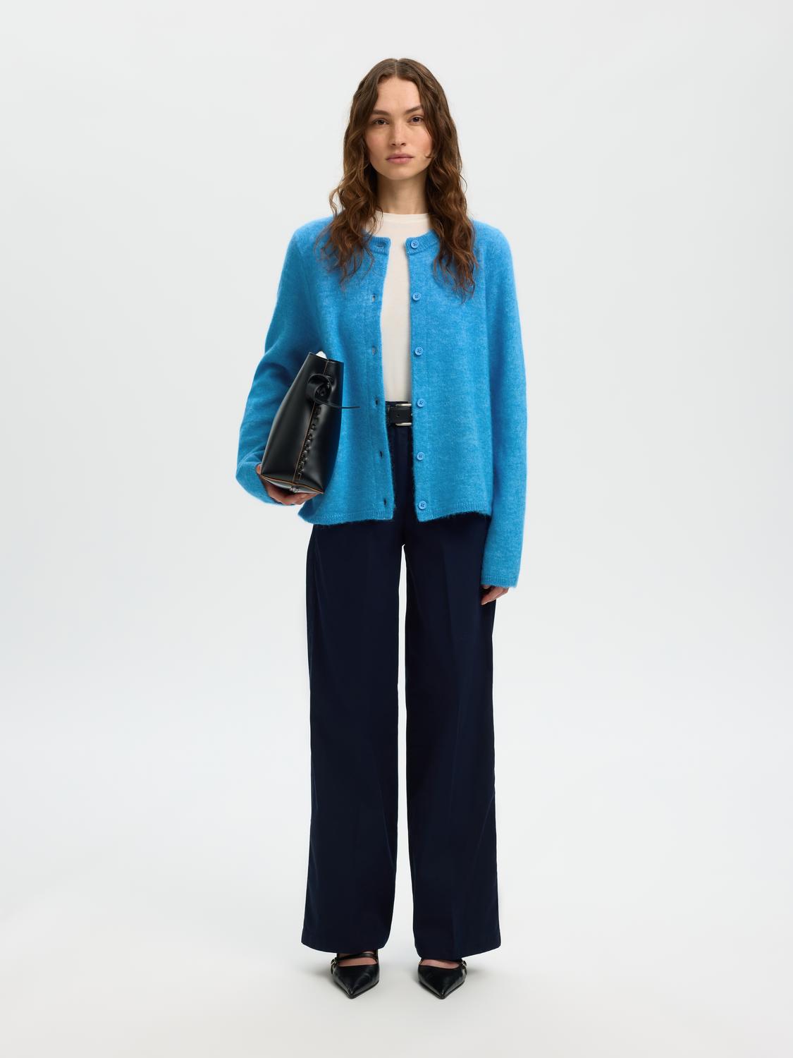 Slwlulu New Ls Knit Cardigan Noos Blå