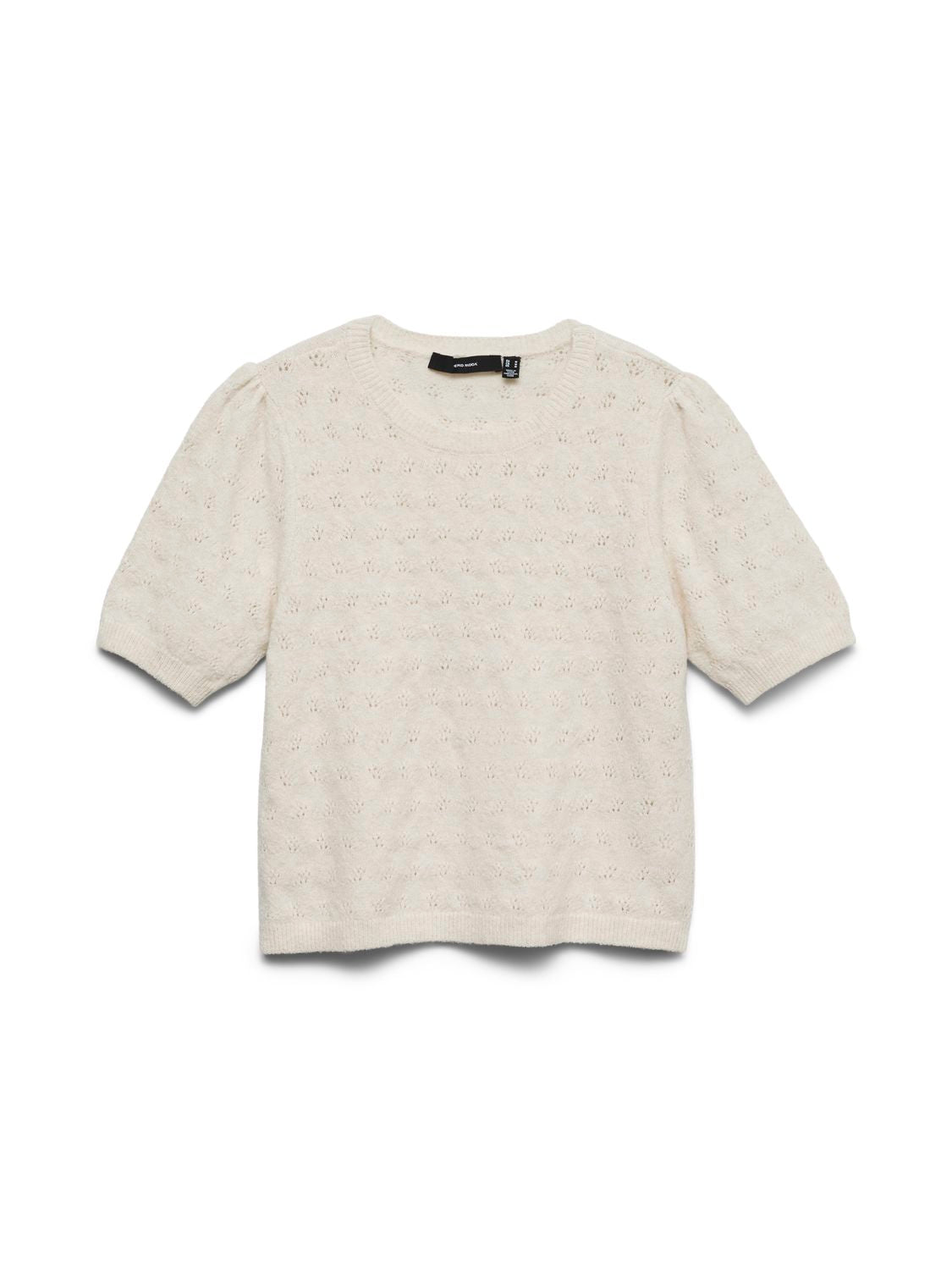 Vmdoffy Stitch 2/4 O-Neck Pullover Noos Beige