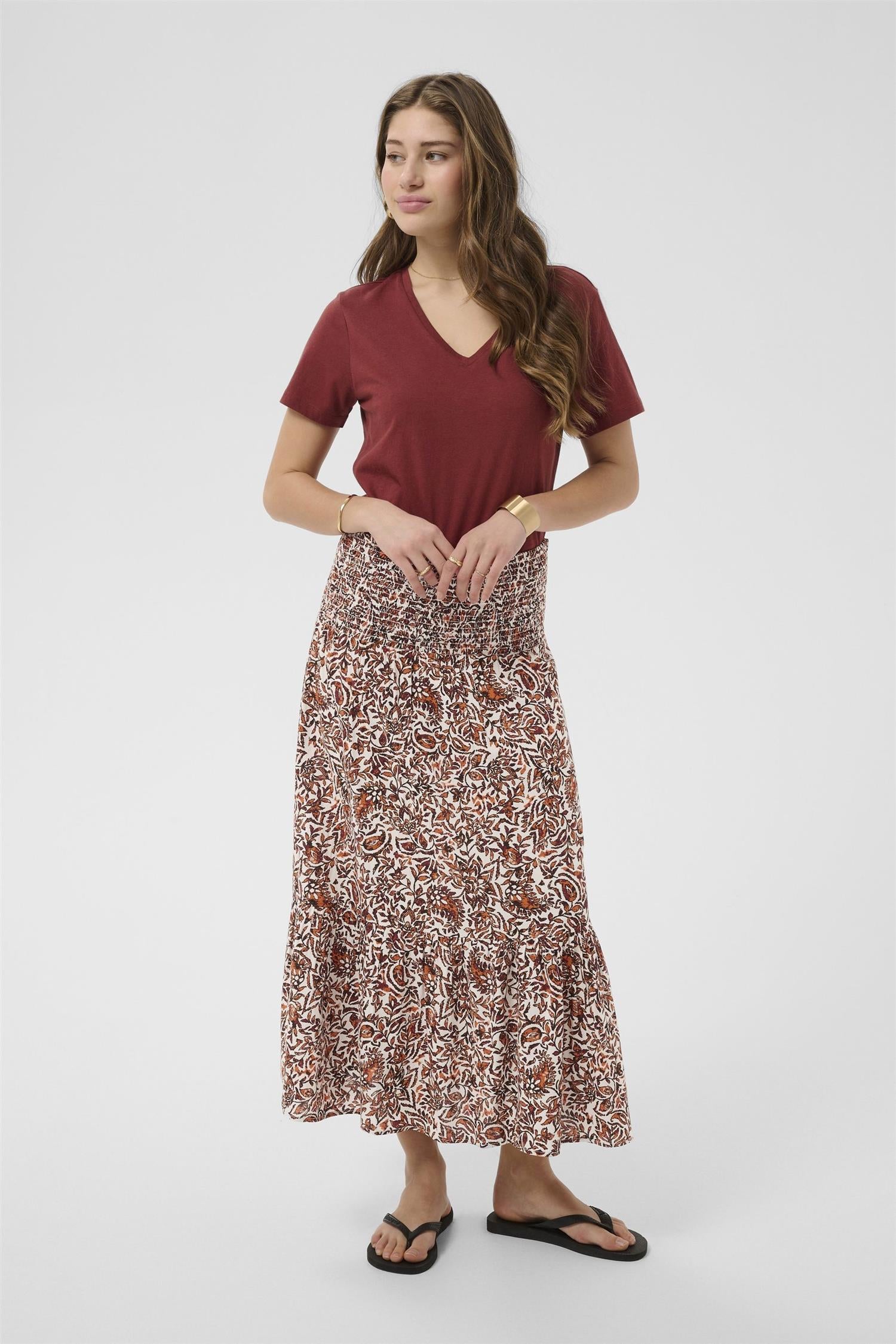 Crtiah Mid Calf Skirt Oransje