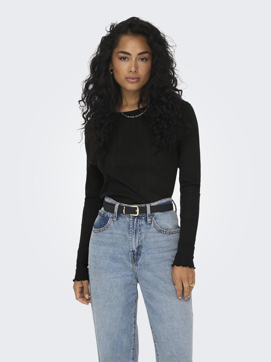 Onlcarlotta L/s Top Noos Jrs Sort