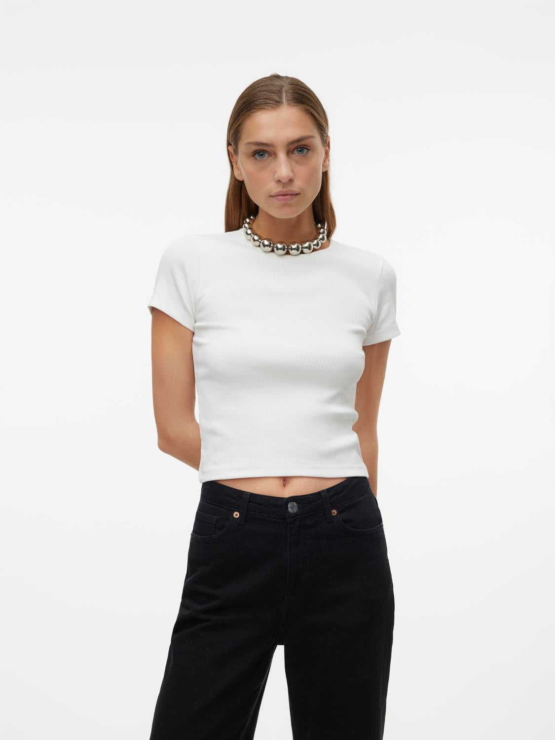 Vmchloe Ss Short Top Jrs Noos Klar Hvit