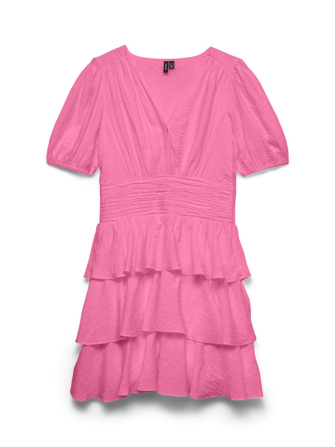 Vmlise 2/4 V-Neck Short Dress Wvn Exp Rosa
