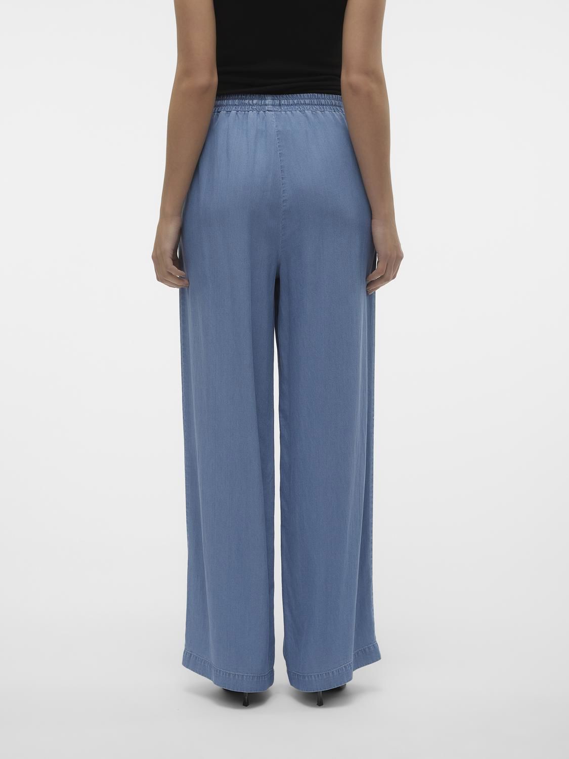 Vmbree Hw Long Loose Tencel Pants Ga Blå