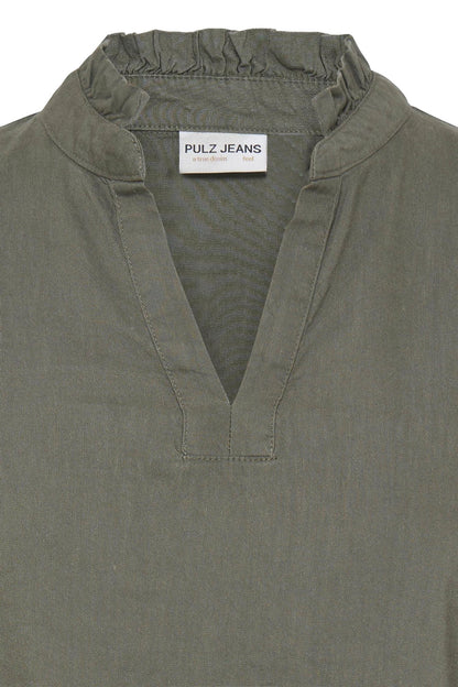 Pzluca Frill Blouse Grønn