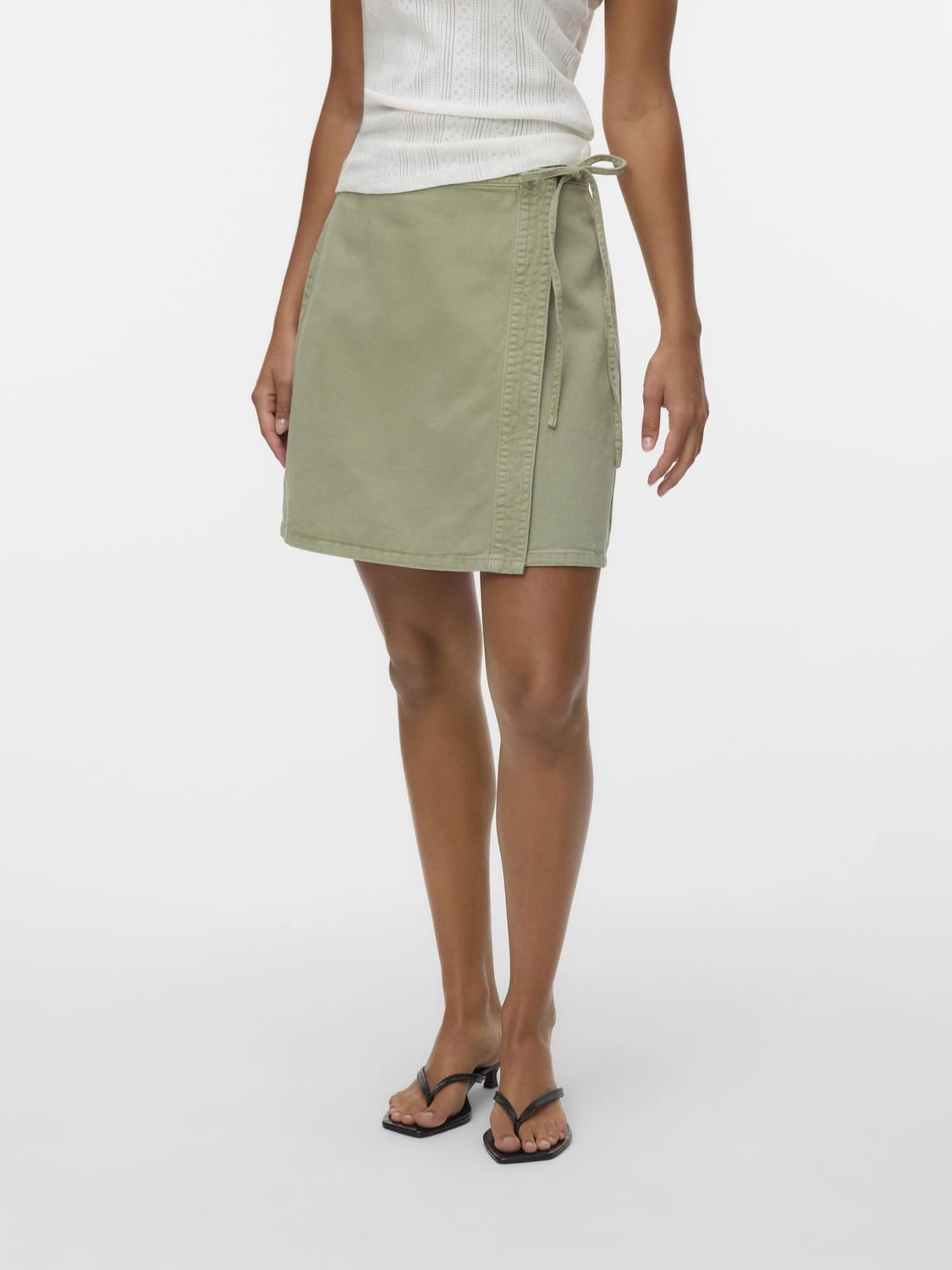 Vmliza Mr Short Denim Wrap Skirt Ga Noos Grønn