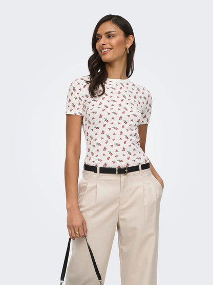 Jdylucky S/s O Neck Top Jrs Noos Hvit