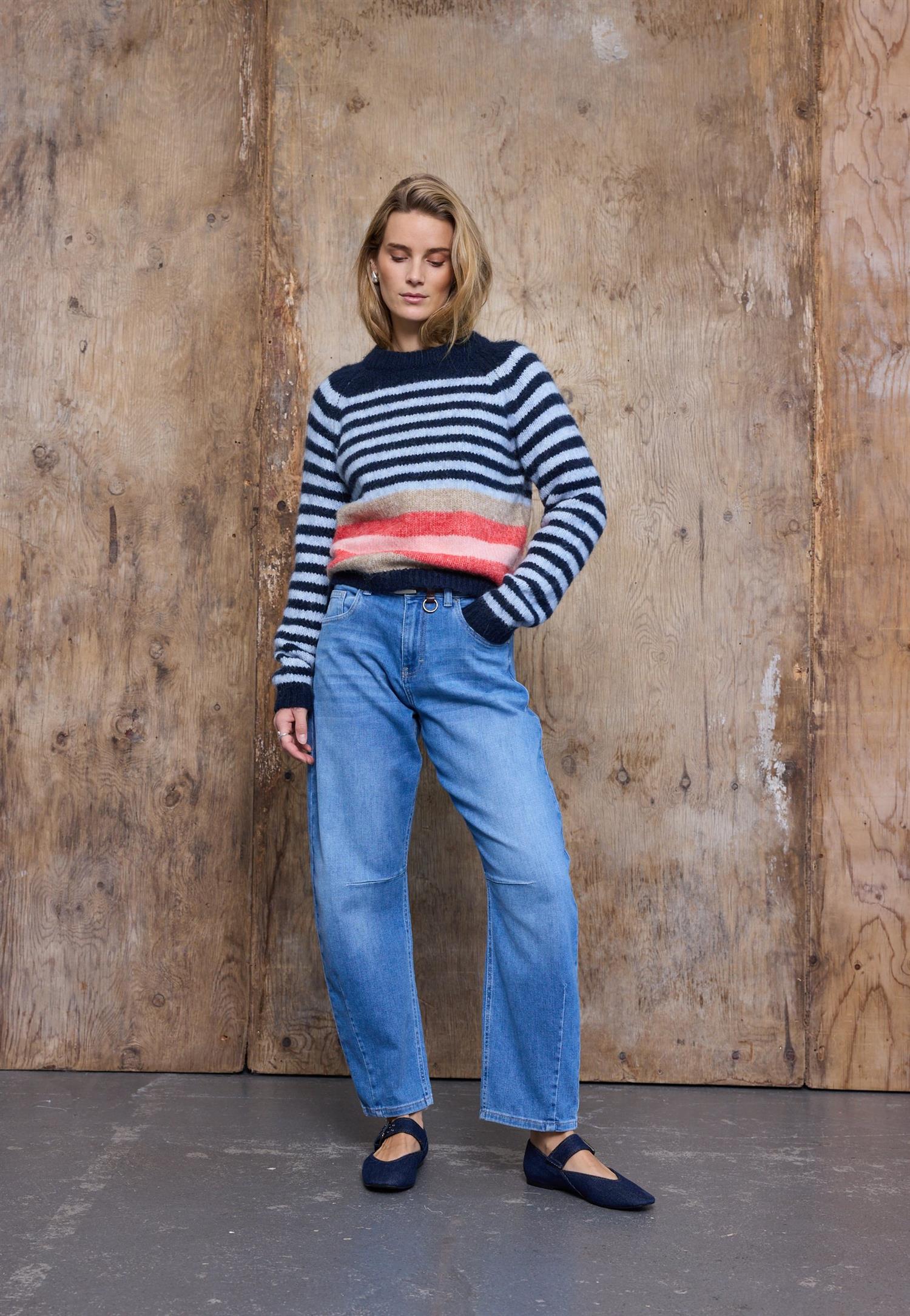Pzanni Hw Jeans Barrel Leg Blå