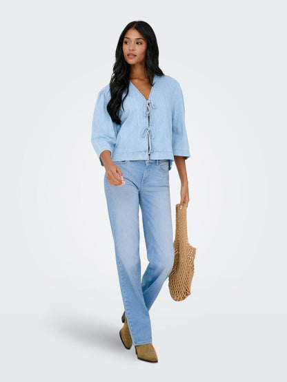 Onlblush Mid Straight Dnm Rea828 Noos Blå