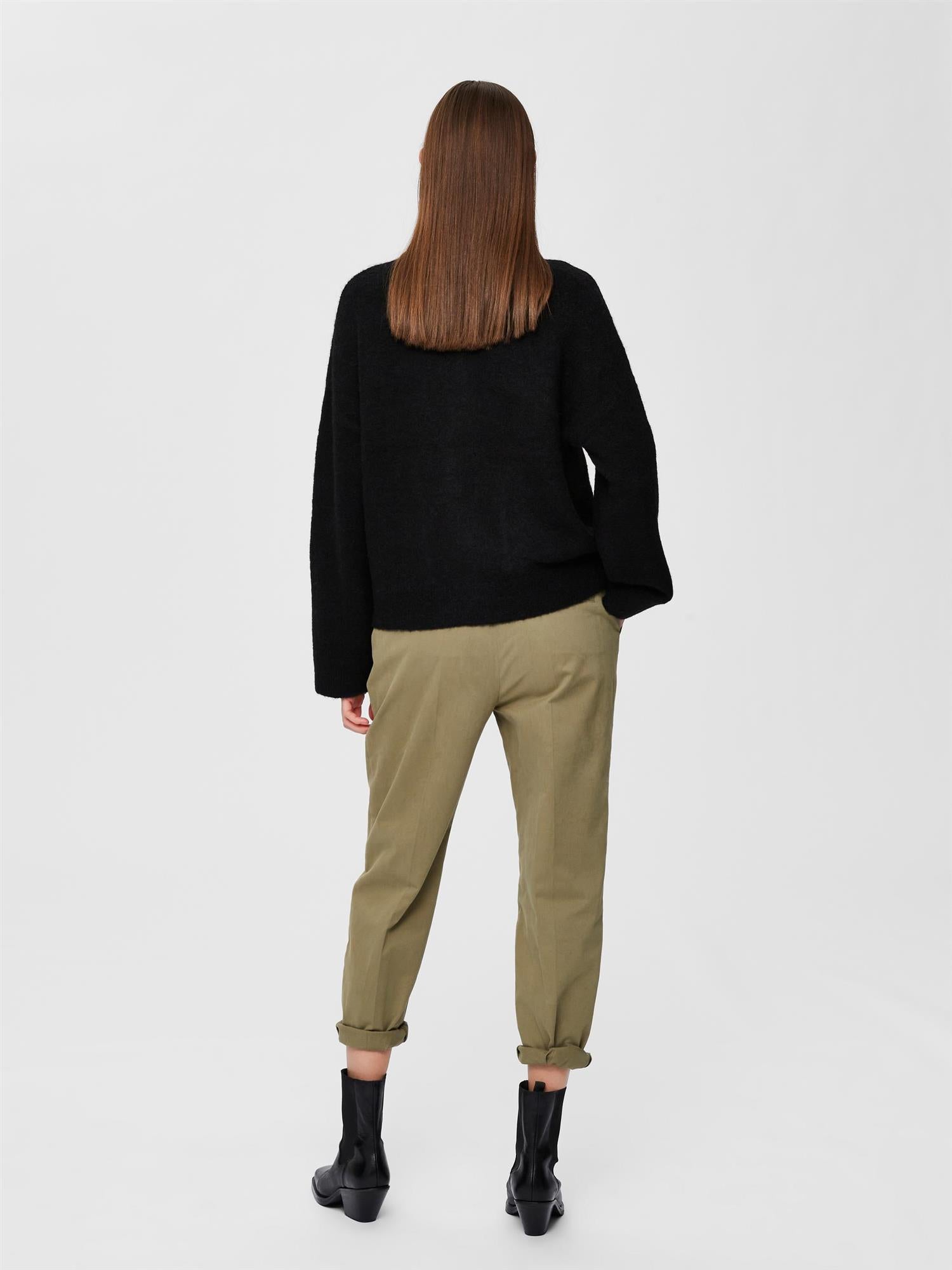 SLFSIA RAS LS KNIT ZIPPER CARDIGAN Sort