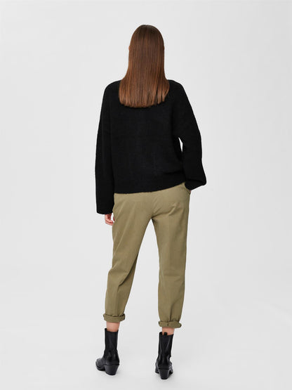 SLFSIA RAS LS KNIT ZIPPER CARDIGAN Sort