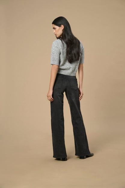 Jdyfelina-Fina Hw Wide Blk Jeansdnm Noos Sort