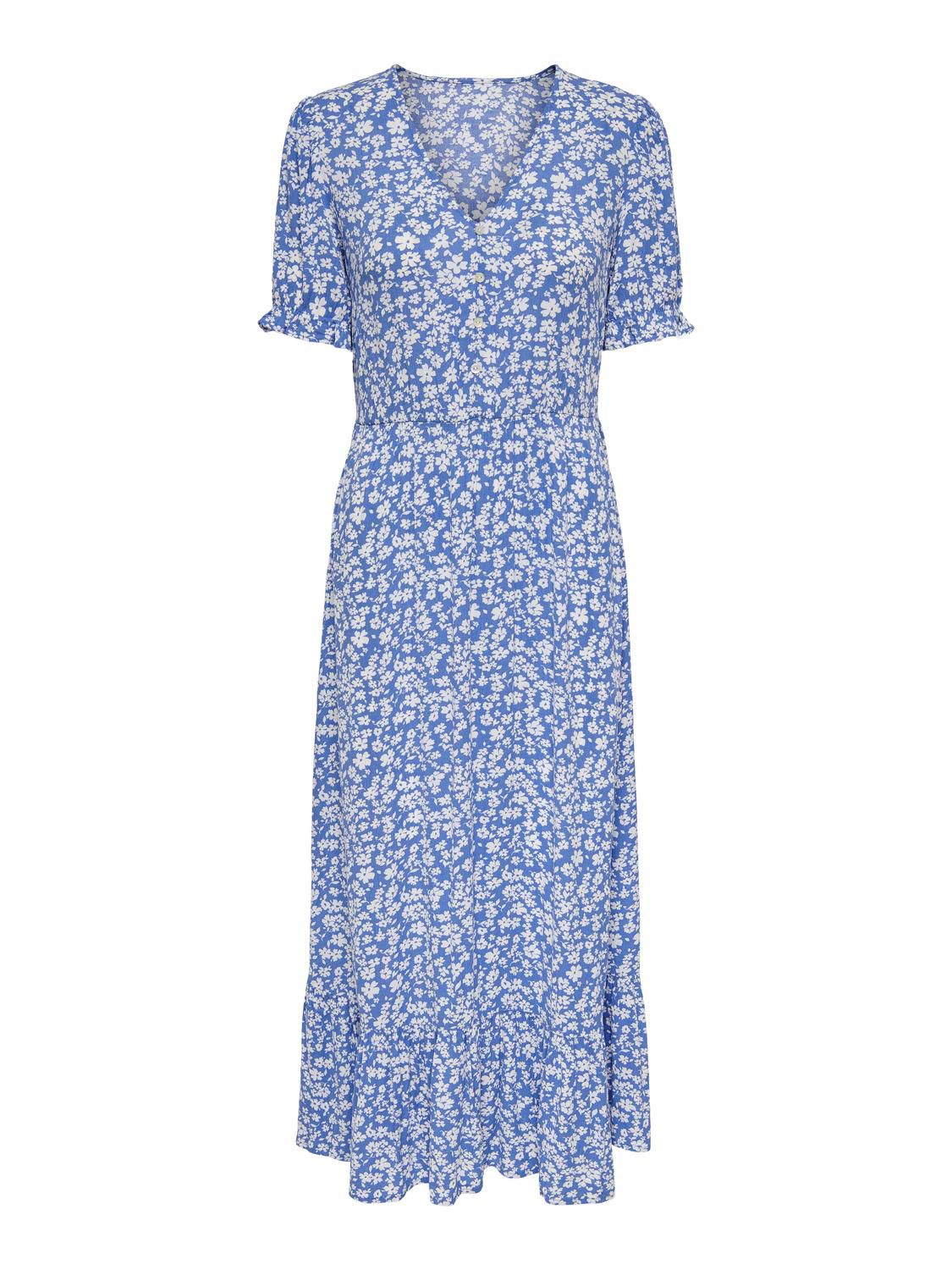 Onlchianti S/s Long Dress Wvn Noos Blå