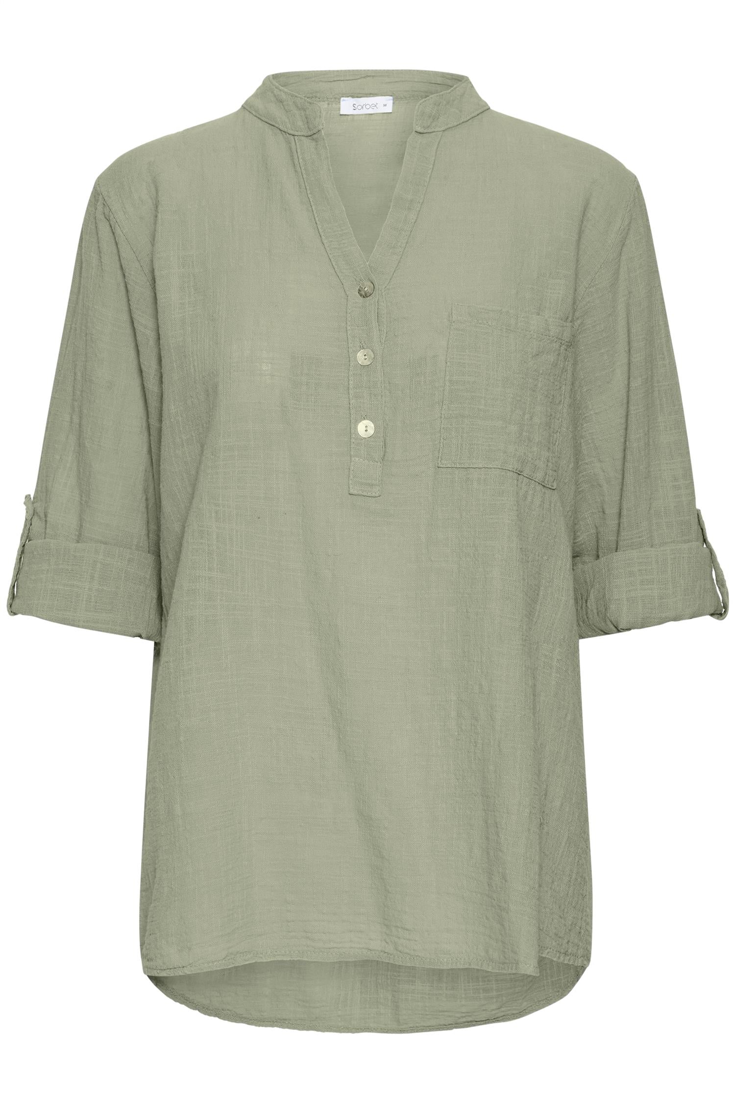 SBALEXA SOLID BLOUSE 2 Grønn