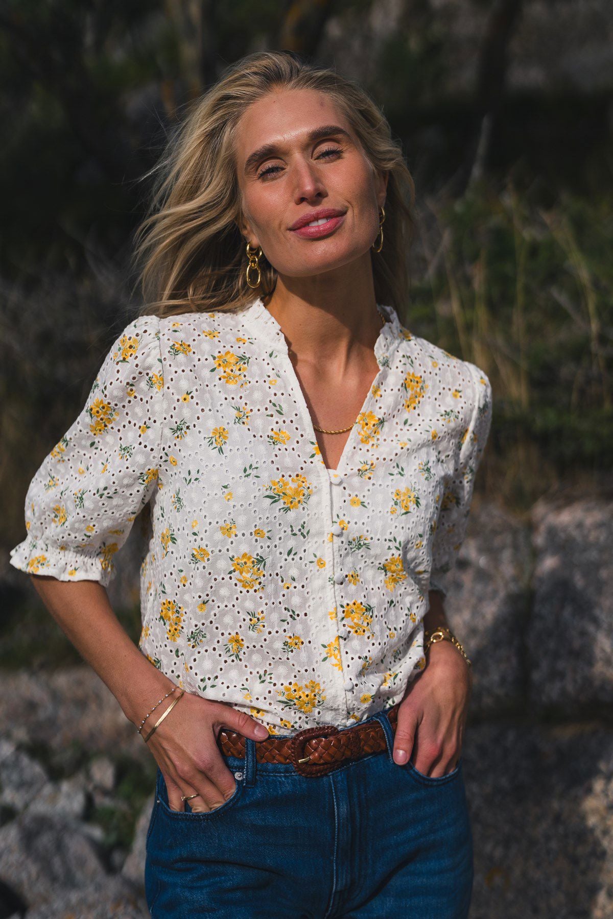 Rauseivor 2/4 Shirt Aop Flerfarget