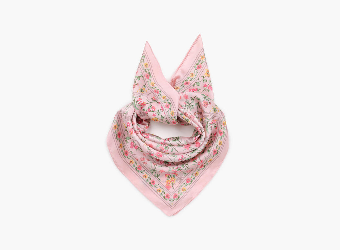 Skjerf med floral print Lys Rosa
