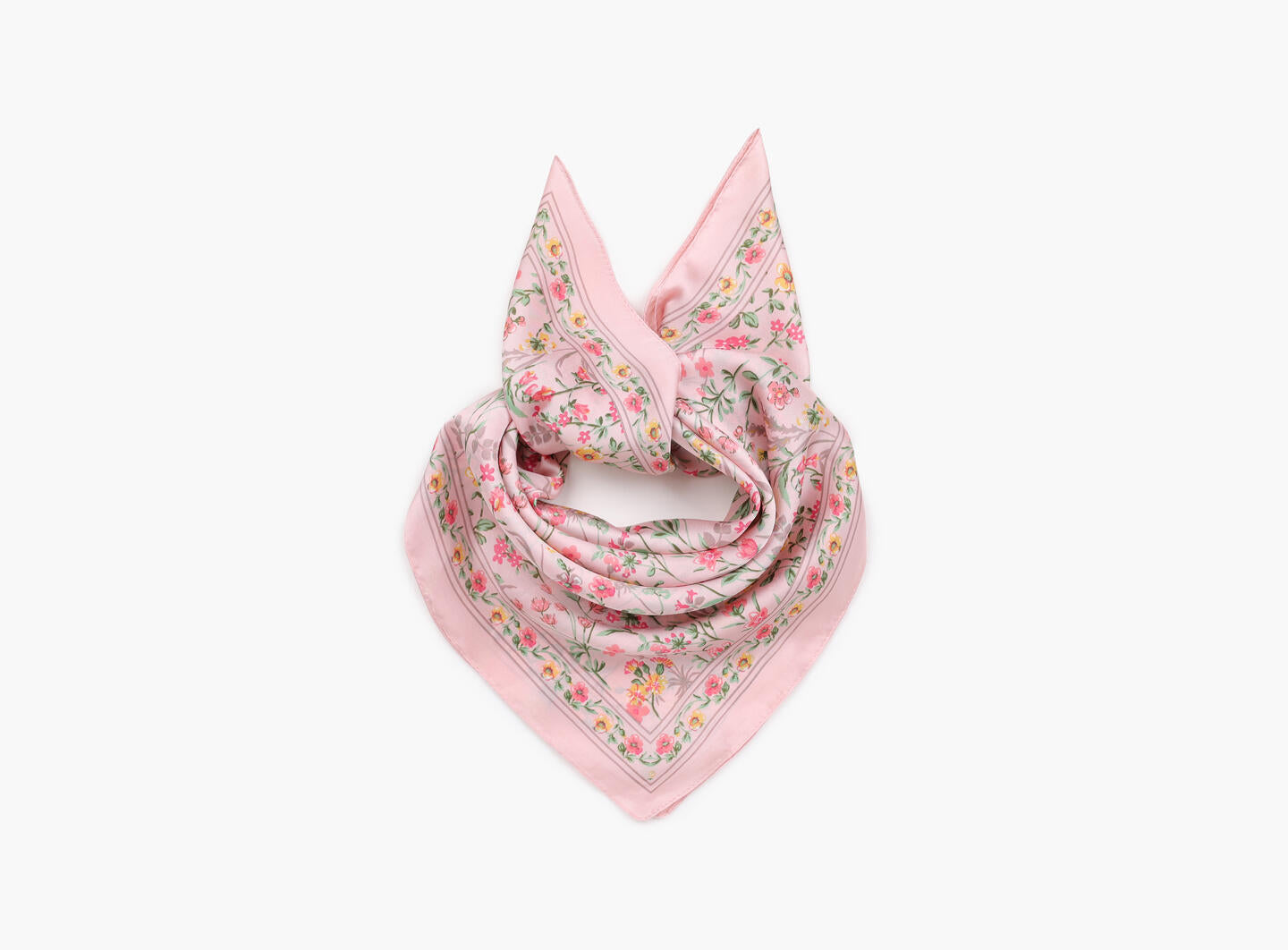 Skjerf med floral print Lys Rosa