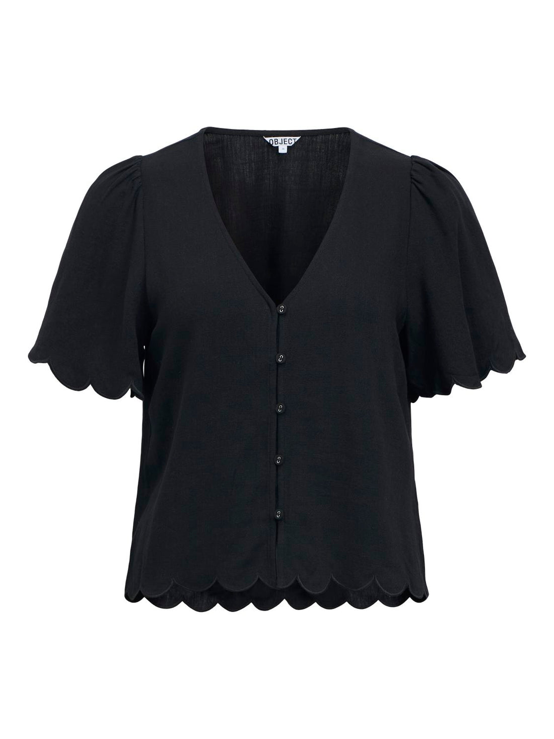 Objsanne 2/4 Lo V-Neck Top Noos Sort