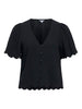 Objsanne 2/4 Lo V-Neck Top Noos Sort
