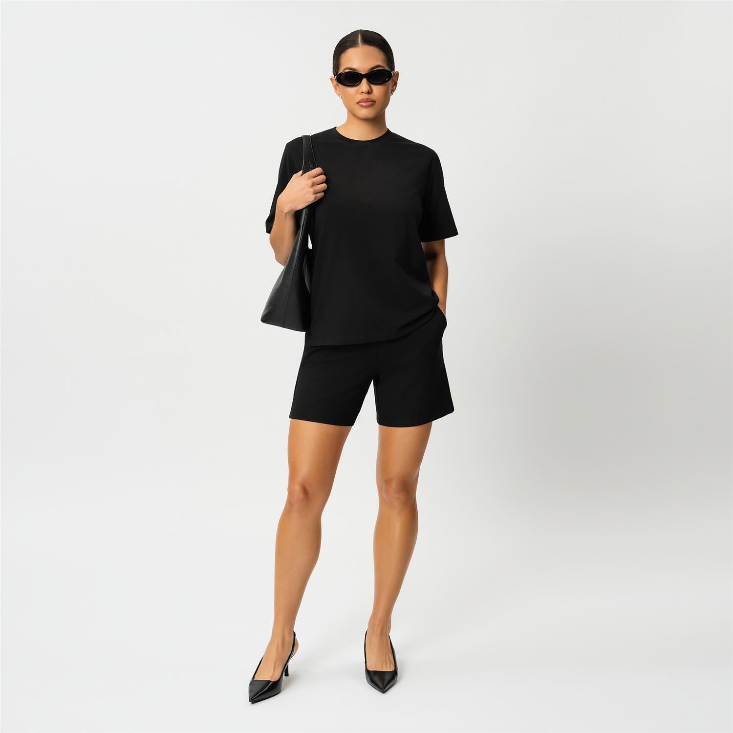 Light Ponte Shorts Svart