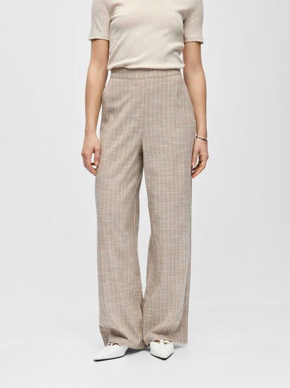 Objpaula Yui Hw Wide Pants 144 Beige