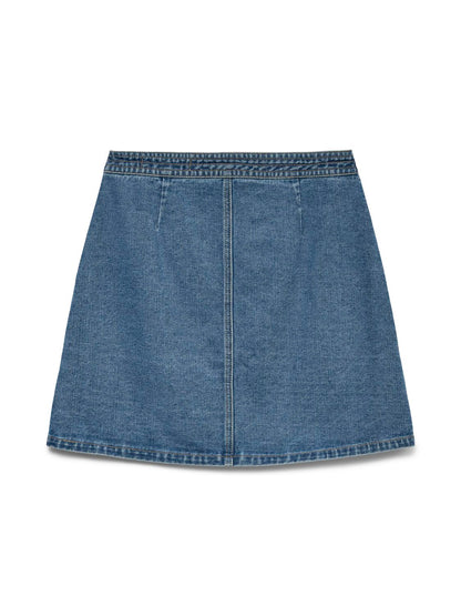 Vmliza Mr Short Denim Wrap Skirt Ga Noos Blå