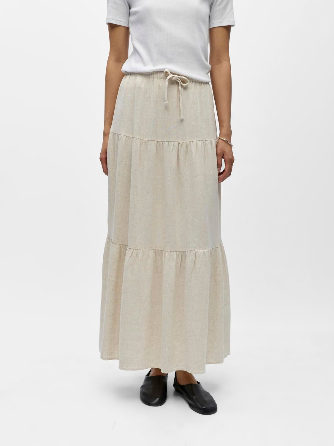 Objsanne Mw Long Layer Skirt Noos Beige