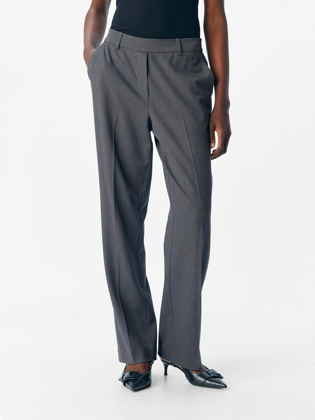 Objlisa Mw Straight Pant Noos Grå