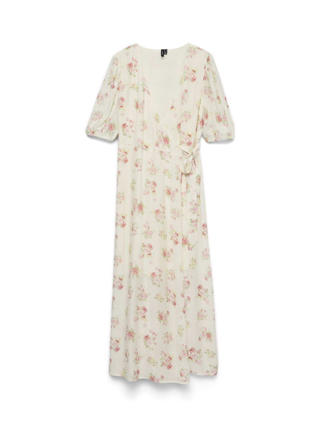 Vmbella 2/4 V-Neck Wrap 7/8 Dress Wvn Beige